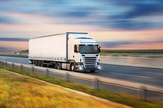 A truck on the highway A truck on the highway