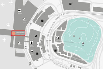 Flughafen Zürich, Location-Plan Besucherraum Dock B Flughafen Zürich, Location-Plan Besucherraum Dock B